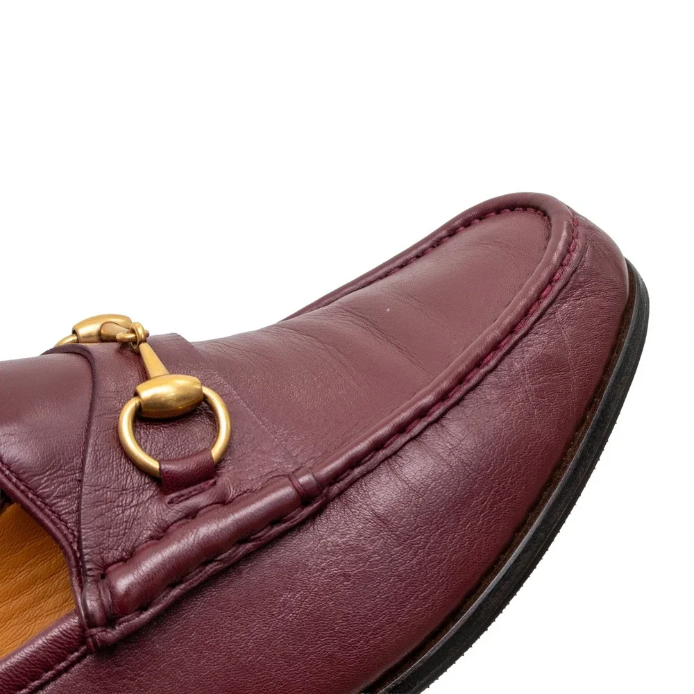 Gucci Horsebit Loafers Burgundy Leather Gold Hardware Mens UK 8.5 US 9.5